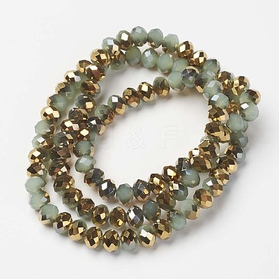 Electroplate Glass Beads Strands EGLA-A034-J8mm-O02-1