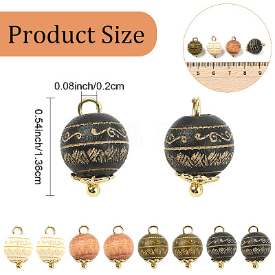 20Pcs Wood Pendants PALLOY-YW00200-01-1