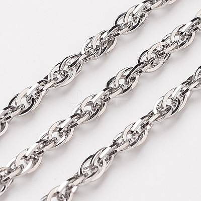 Non-Tarnish 3.28 Feet 304 Stainless Steel Rope Chains X-CHS-L015-10-1