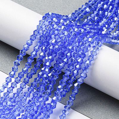 Transparent Electroplate Glass Beads Strands EGLA-A039-T4mm-A07-1