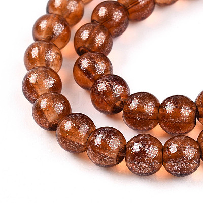 Transparent Spray Painted Glass Bead Strands DGLA-R050-6mm-12-1