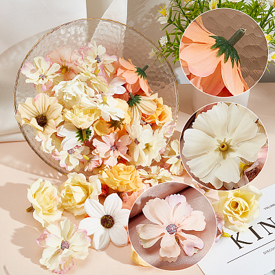 234Pcs 12 Styles Cloth Imitation Daisy Blossom AJEW-WR0002-18-1