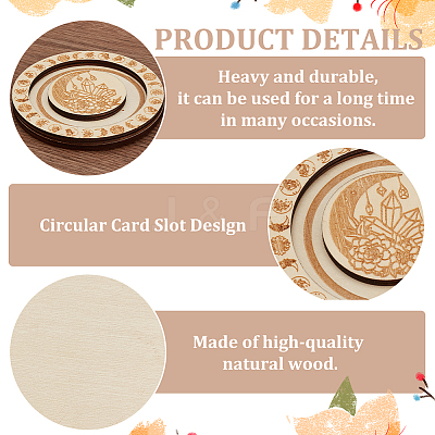 2Pcs 2 Styles Flat Round Wood Bracelet Display Trays BDIS-HY0001-01-1
