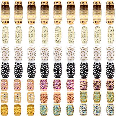 44Pcs Plastic & Resin Dreadlocks Braiding Beads OHAR-SC0001-21-1