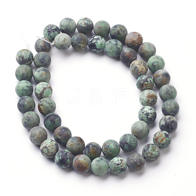 Natural African Turquoise(Jasper) Bead Strands G-P214-03-8mm-1