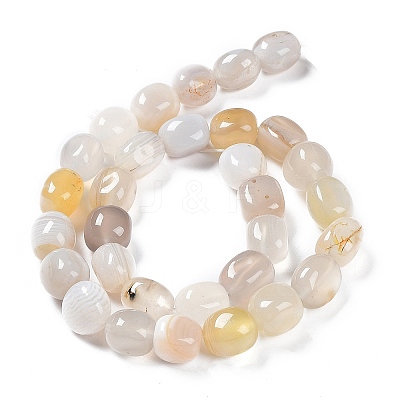 Natural Banded/Striped Agate Beads Strands G-C038-02F-1