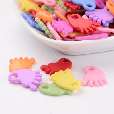 Baby Shower Ornaments Acrylic Baby Feet Pendants PAB215Y-1