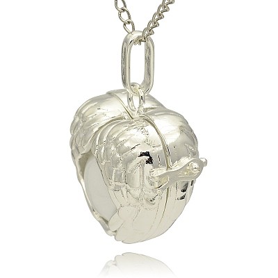 Silver Color Plated Brass Hollow Heart Cage Pendants KK-J241-06S-1