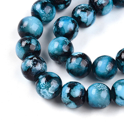 Baking Paint Glass Beads Strands DGLA-N003-10mm-A08-1