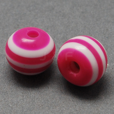 Round Striped Resin Beads LS-X-RESI-R158-8mm-08-1