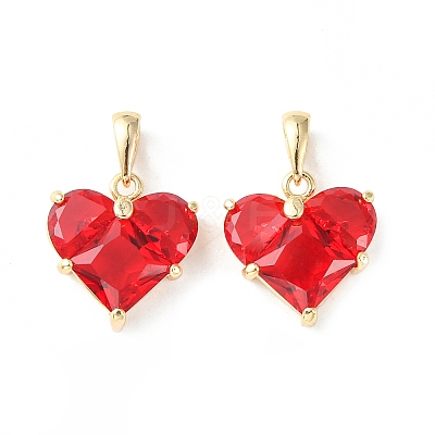 Brass Micro Pave Cubic Zirconia Charms KK-L208-03G-01-1