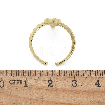 Brass Micro Pave Clear Cubic Zirconia Cuff Rings for Women RJEW-C126-08G-1