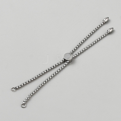 Stainless Steel Box Chain Slider Bracelet Makings BJEW-WH0012-86P-1