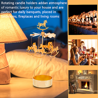 Stainless Steel Spinning Rotary Candle Holder Stand DIY-WH0304-976E-1