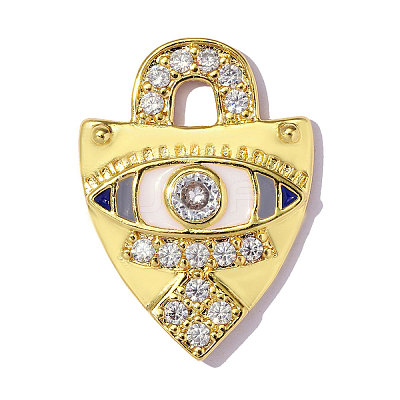 Brass Micro Pave Clear Cubic Zirconia Pendants CU-OY001-68G-1
