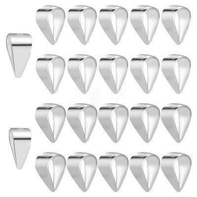 20Pcs 2 Size 925 Sterling Silver Snap on Bails STER-PH0002-21-1