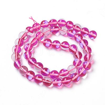 Synthetic Moonstone Beads Strands G-F143-8mm-11-1