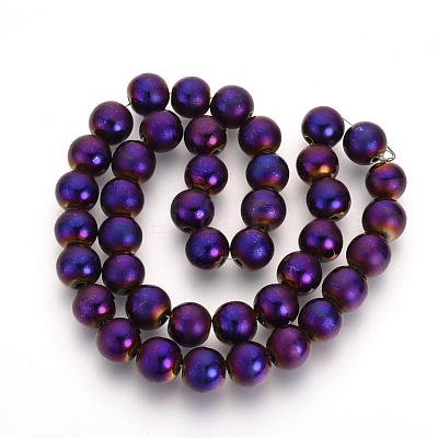 Electroplate Non-magnetic Synthetic Hematite Beads Strands G-Q944-10mm-M-1