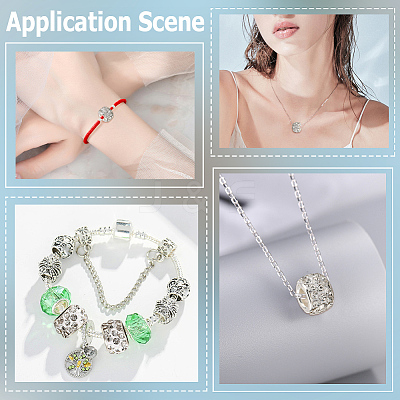 80Pcs Polymer Clay Rhinestone European Large Hole Beads with Silver Color Plated Brass Cores FPDL-LT0001-02E-1