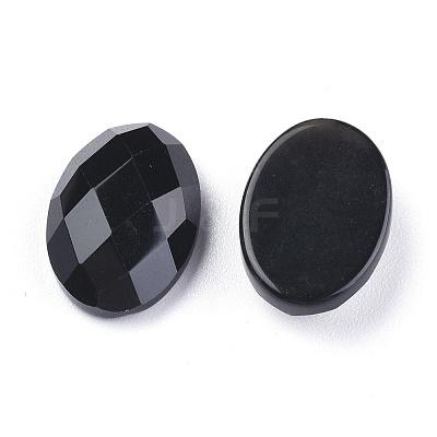 Natural Dyed & Heated Black Agate Cabochons X-G-G760-A10-1