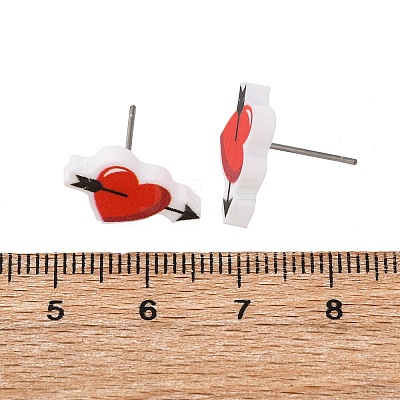Wood Stud Earrings EJEW-M063-01A-1