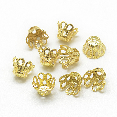 Plated Iron Bell Filigree Bead Caps IFIN-S696-45G-1-1