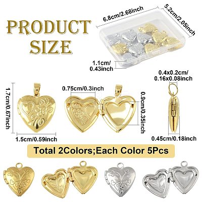 10Pcs 2 Colors Rack Plating Brass Locket Pendants KK-FS0001-89-1