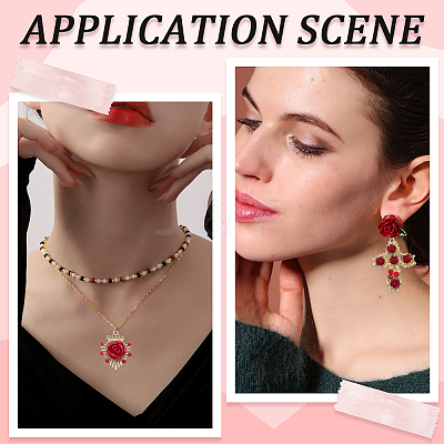 24Pcs 4 Styles Alloy Rhinestone Pendants FIND-SC0005-71-1