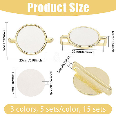 15Pcs 3 Colors Alloy Heat Transfer Watch Band Accessories FIND-CA0011-17B-1