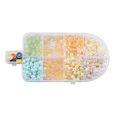 (Defective Closeout Sale: Disordered )DIY 9 Style Glass & Resin & Polymer Clay Beads Jewelry Making Finding Kit DIY-XCP0003-53-1