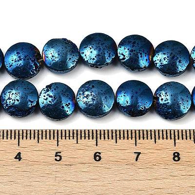 Electroplated Natural Lava Rock Beads Strands G-K388-01A-1
