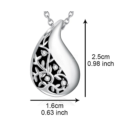 304 Stainless Steel Cremation Box Pet Memorial Pendant Cable Chain Necklace PW-WGD4062-01-1