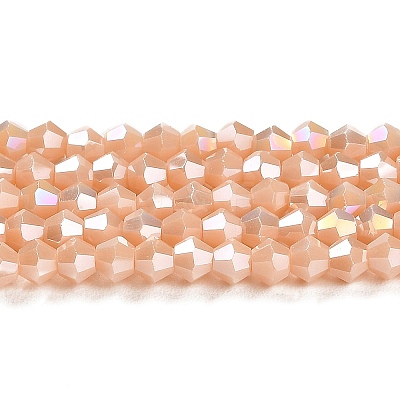 Opaque Solid Color Electroplate Glass Beads Strands EGLA-A039-P4mm-B06-1