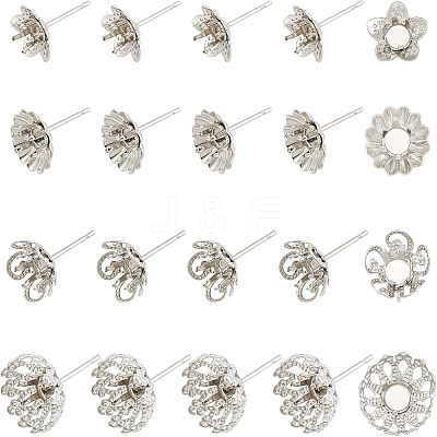 30Pcs 3 Style 304 Stainless Steel Stud Earring Findings STAS-UN0031-93-1