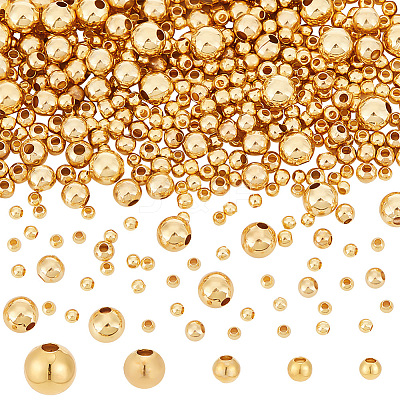 600Pcs 5 Style Brass Beads KK-PH0005-63-1