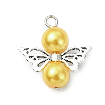 24Pcs 24 Colors Glass Pearl Pendants PALLOY-JF03066-1