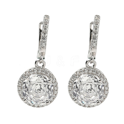 925 Sterling Silver Micro Pave Cubic Zirconia Hoop Earrings EJEW-B147-01A-01-1