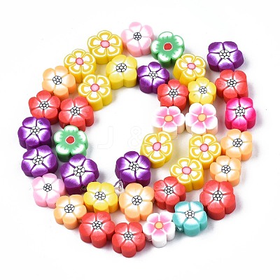 Handmade Polymer Clay Beads Strands CLAY-S096-042F-1