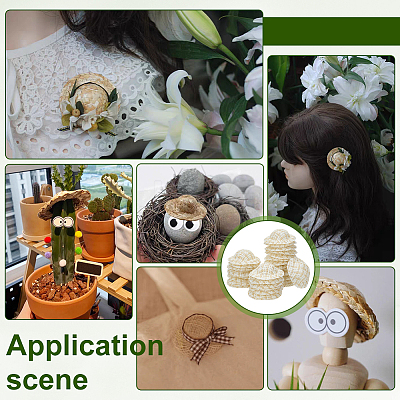 30Pcs Paper with Cloth Doll Hat AJEW-FG0007-88-1
