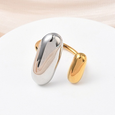 304 Stainless Steel Cuff Open Rings for Women RJEW-B158-02GP-01-1