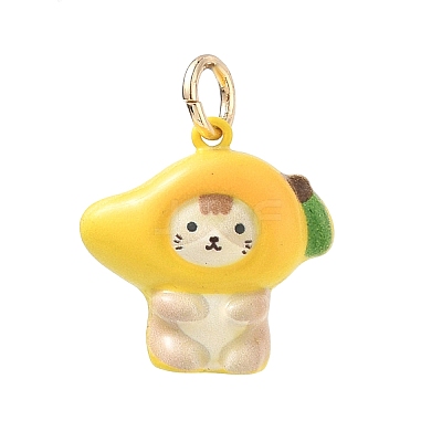 Brass Enamel Pendants KK-CBAE20A-03G-1