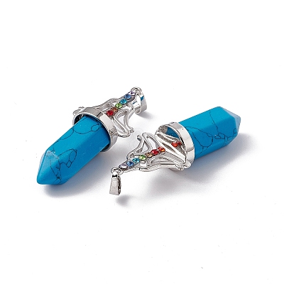 Synthetic Turquoise Big Pointed Pendants G-I342-01P-03-1