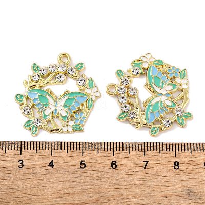 Rack Plating Alloy Enamel Pendants FIND-M020-03D-G-1