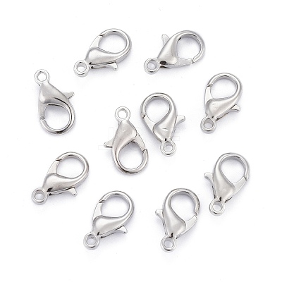 Platinum Plated Alloy Lobster Claw Clasps X-E105-NF-1