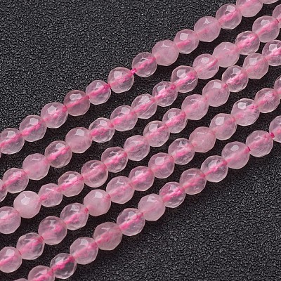 Natural Rose Quartz Beads Strands X-G-G099-F4mm-15-1