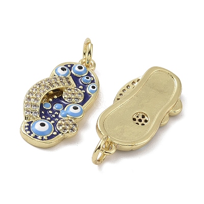 Golden Brass Micro Pave Cubic Zirconia Pendants KK-L209-073G-01-1