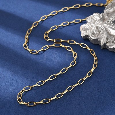 Brass Cable Chain Necklaces for Women Men NJEW-F337-01G-01-1