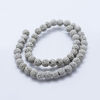 Natural Lava Rock Beads Strands G-P349-01-8mm-1