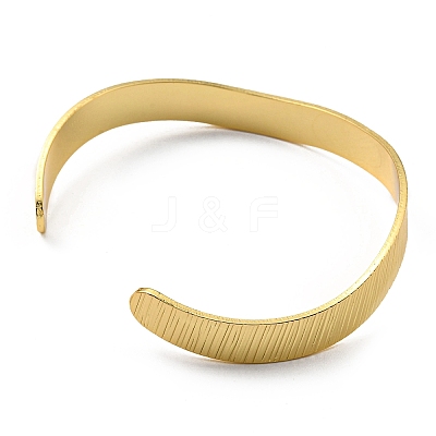Rack Plating Brass Flat Cuff Bangles BJEW-D057-01G-1