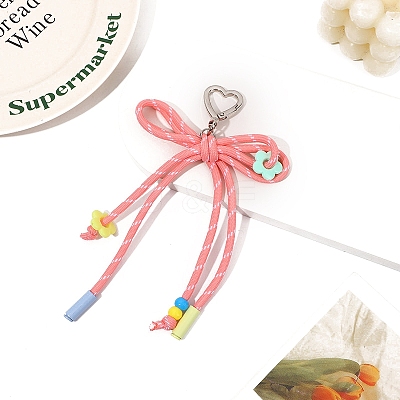 Polyester Braided Rope Bowknot Hanging Ornaments PW-WG70E10-02-1